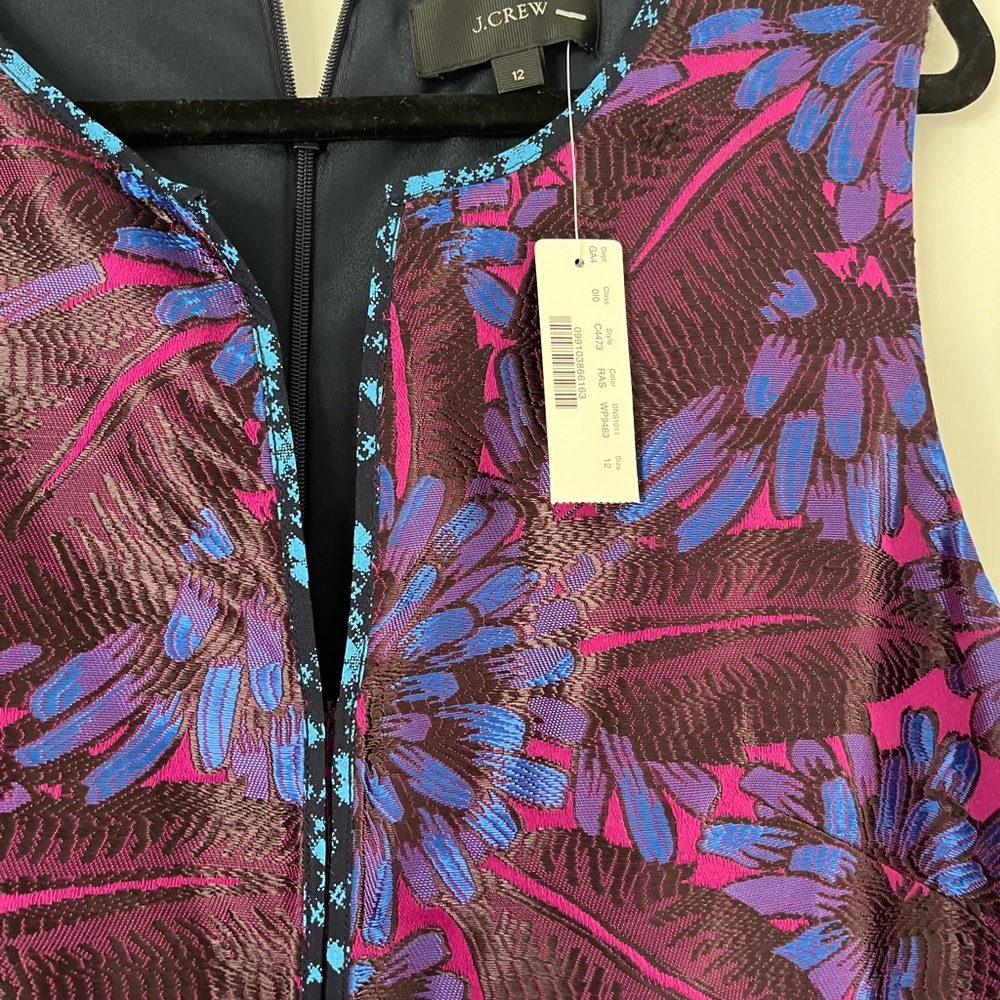 J.Crew Purple and Blue Patterned Dress